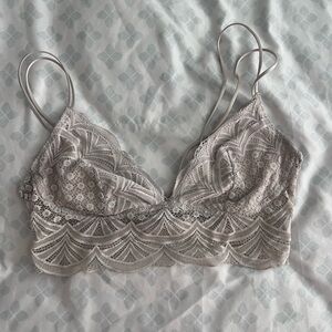 Auden Cream Lace Bralette with Scalloped Trim